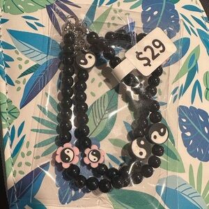 Ying Yang black beaded bracelets